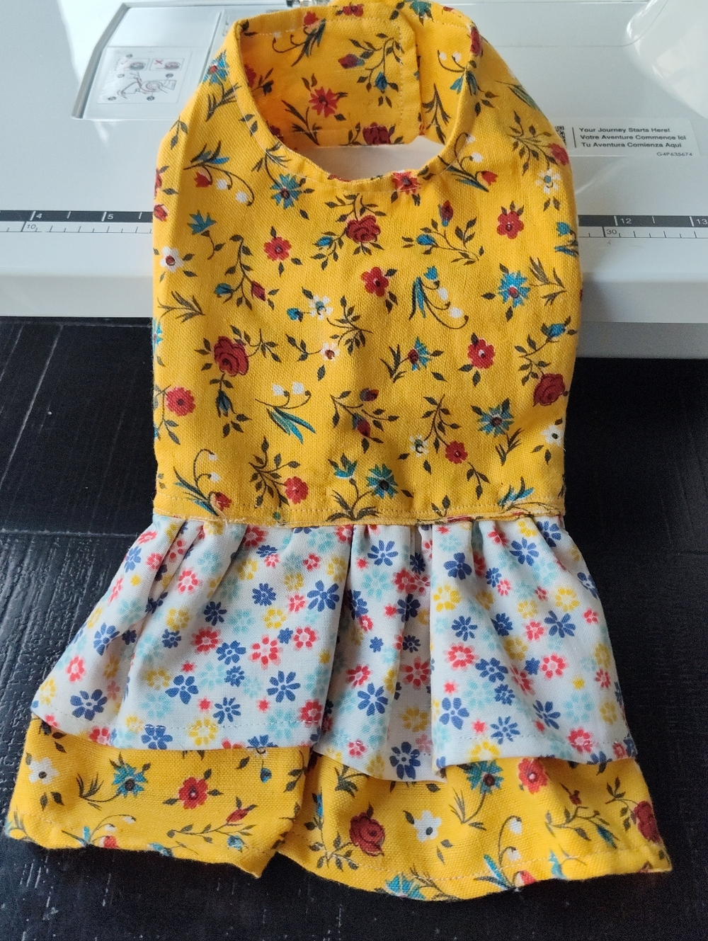 Dog Dress Yellow Floral Ruffle